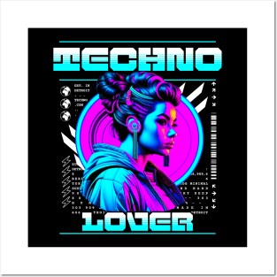 TECHNO  - Lover Headphone Steez Posters and Art